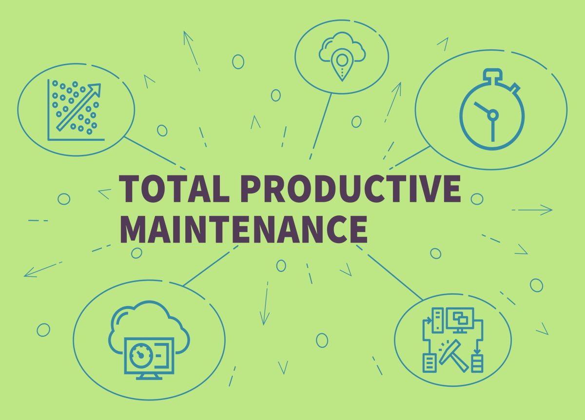 Conceptual business illustration with the words total productive